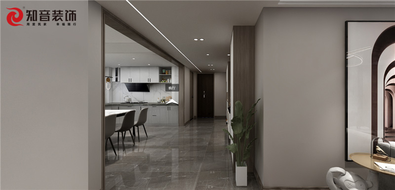 天元广场现代黑白灰132.84平装修风格鉴赏